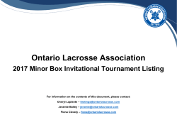 Invitational Tournaments - Ontario Lacrosse Association