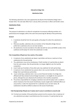 Substitution Rules - Hokowhitu Bridge Club