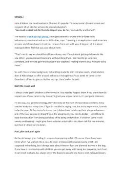 mindset John d`Abbro, the head teacher in Channel 4`s popular TV