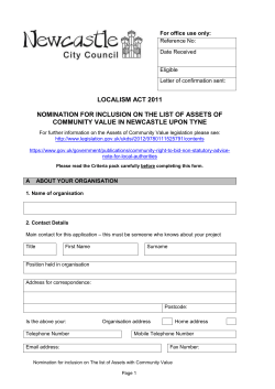 nomination form - Newcastle City Council