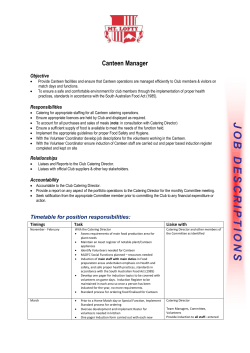 Canteen Manager - Mt Lofty Devils