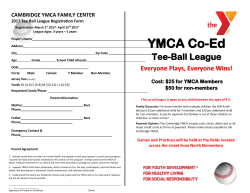 CAMBRIDGE YMCA FAMILY CENTER 2017 Tee Ball League