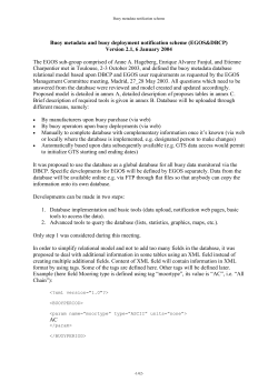 Buoy metadata and buoy deployment notification scheme
