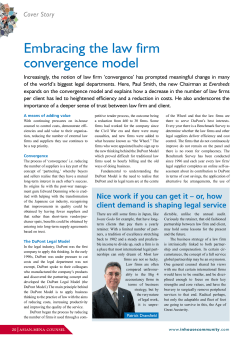 Embracing the law firm convergence model - In