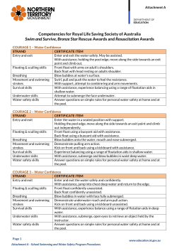 Competencies for RLSSA Swim and Survive, Bronze Star Rescue
