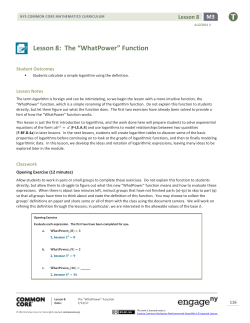 Algebra II Module 3, Topic B, Lesson 8: Teacher Version