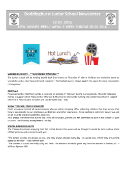 world book day – **advanced warning