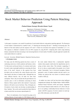 Stock Market Behavior Prediction Using Pattern Matching Approach