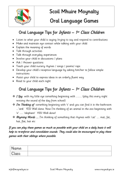 Scoil Mhuire Moynalty Oral Language Games