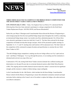 Contact: Tonya Durrell 213-978-0333 Tonya.Durrell