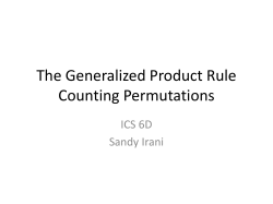 The Generalized Product Rule Counting Permutations