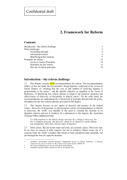 The use of reform principles - Australian Law Reform Commission