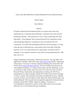 Team versus Individual Play in Finitely Repeated prisoner Dilemma