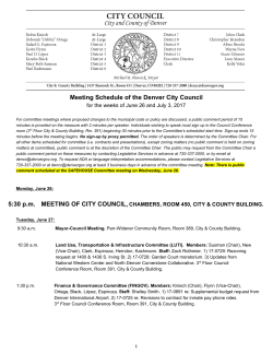 Meeting Schedule - City and County of Denver