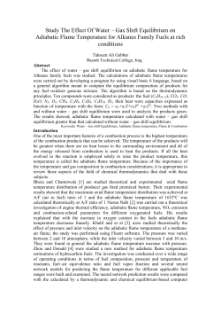 Study The Effect Of Water &ndash; Gas Shift Equilibrium on Adiabatic