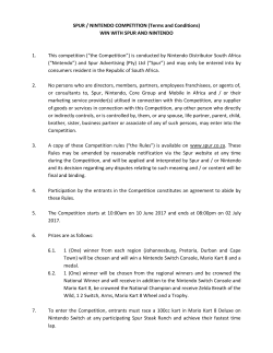 SPUR / NINTENDO COMPETITION (Terms and Conditions) WIN