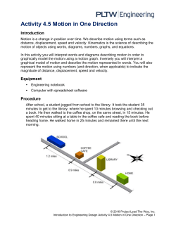 Activity 4.5 Motion in One Direction Introduction