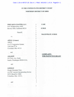 Free Kick Master v. Apple - Santa Clara Law Digital Commons