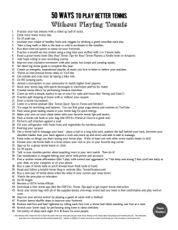 50 Ways To Play Better Tennis Without Playing