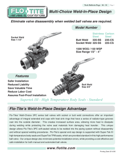 Multi-Choice Weld-In-Place Design Flo-Tite`s Weld-In