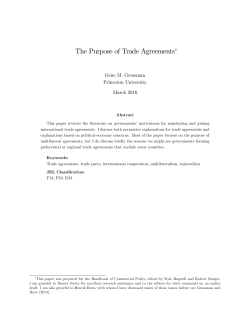 The Purpose of Trade Agreements