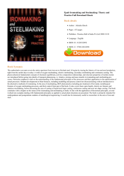 Epub Ironmaking and Steelmaking: Theory and