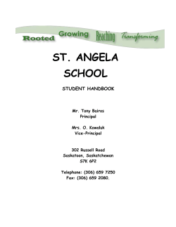 St. Angela School Handbook - Greater Saskatoon Catholic Schools