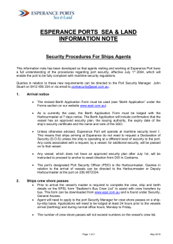 Security Procedures For Ships Agents