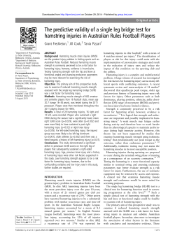 The predictive validity of a single leg bridge test for hamstring
