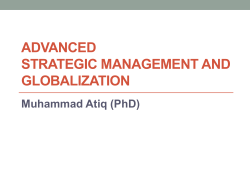 Advanced Strategic Management and Globalization