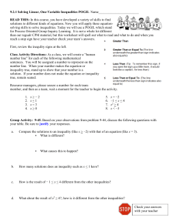 Inequality Symbols