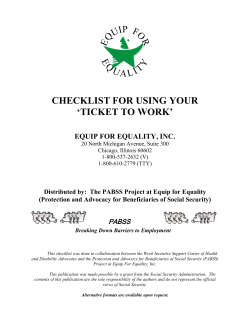 checklist for using your *ticket to work