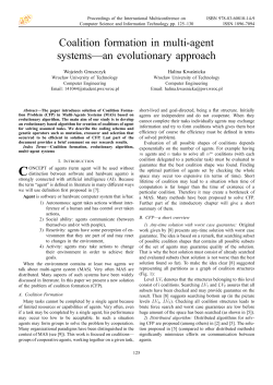 Coalition formation in multi-agent systems&mdash;an evolutionary approach