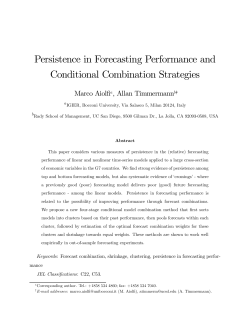 Persistence in Forecasting Performance and Conditional