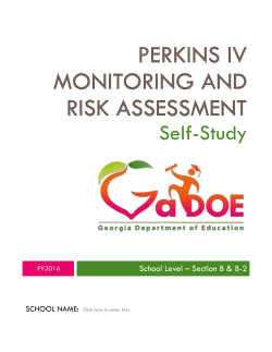 Perkins IV Monitoring and Risk Assessment