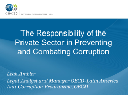 The Responsibility of the Private Sector in Preventing and