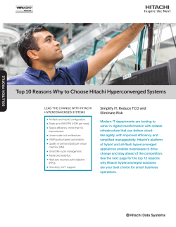 Top 10 Reasons Why to Choose Hitachi Hyperconverged Systems