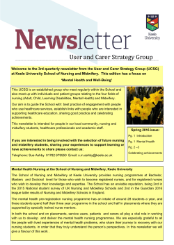 User and Carer Strategy Group NEWSLETTER