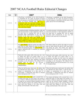 2003 NCAA Football Rules Editorial Changes