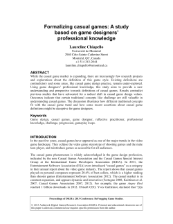 Formalizing casual games: A study based on game designers