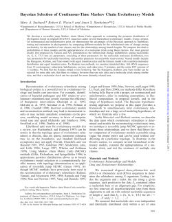 Bayesian Selection of Continuous-Time Markov Chain Evolutionary
