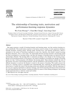 The relationship of learning traits, motivation and performance