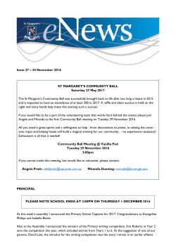 eNews Issue 37 2016 - St Margaret`s Anglican Girls School