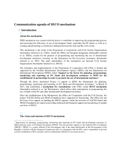 Communication agenda of SECO mechanism