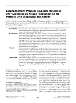 Esophagography Predicts Favorable Outcomes after Laparoscopic
