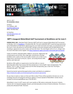 MPT`s inaugural MotorWeek Golf Tournament at Renditions set for