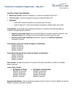 TransCore`s Canadian Freight Index &ndash; May 2017