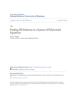 Finding All Solutions to a System of Polynomial Equations
