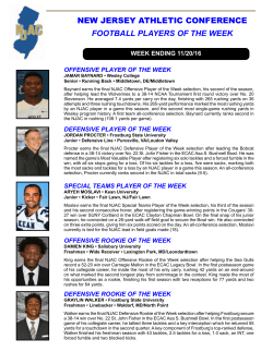 football players of the week - New Jersey Athletic Conference