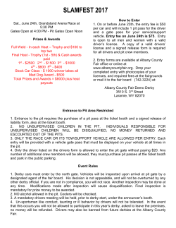 2017 Slamfest Demolition Derby Rules and Entry Form